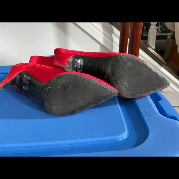 Womens red heeled booties. Very good condition. - Picture 2 of 5